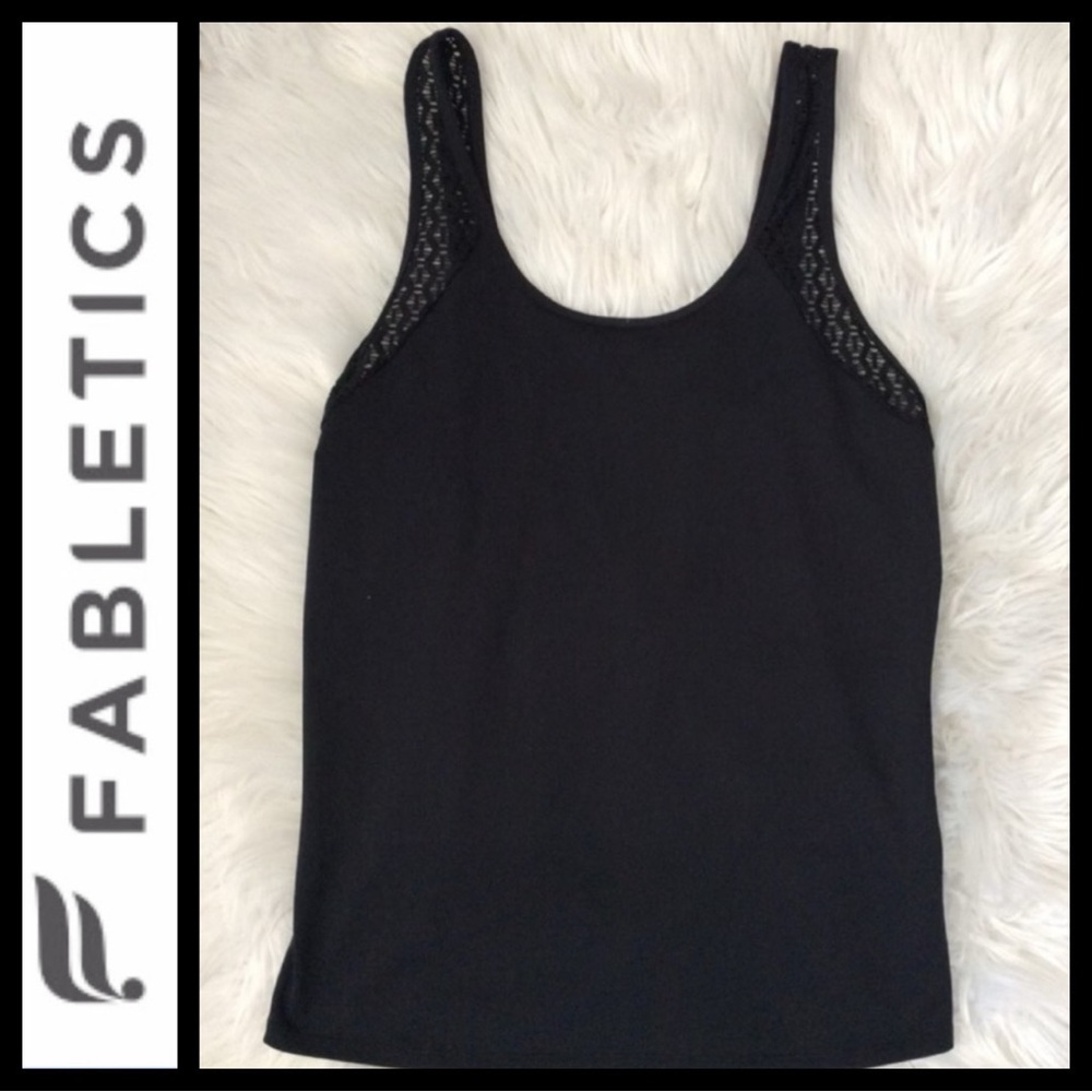Fabletics Crochet Drape Back Tank - image 2